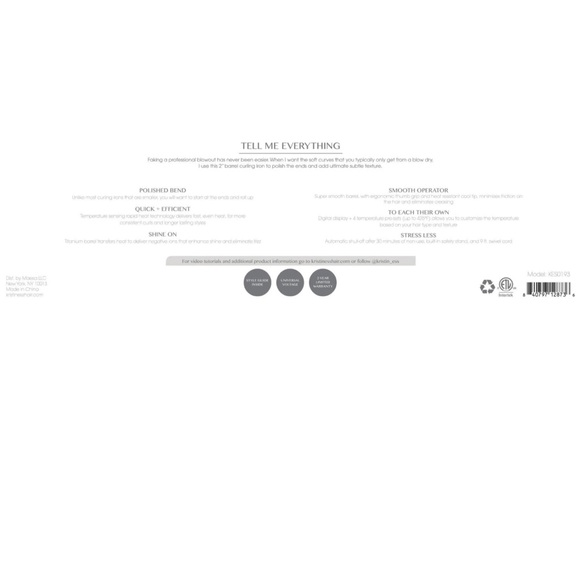 Kristin Ess Hair 2” Titanium Soft Bend Curling Iron NWOT - Picture 11 of 12